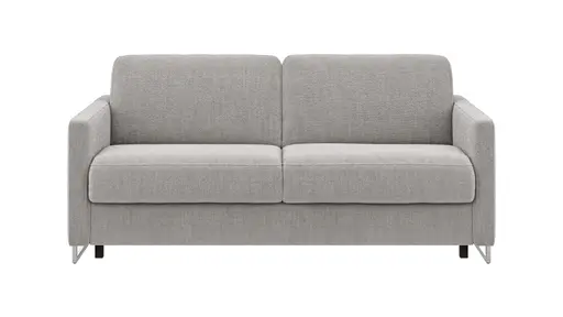 Sofa Nuoro - 2,5-Sitzer inkl. Schlaffunktion, Armlehne mit Kufe, Stoff, Grau