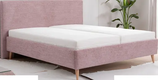 Polsterbett EM Malo - Liegefläche ca. 180x200 cm, Stoff, rosa