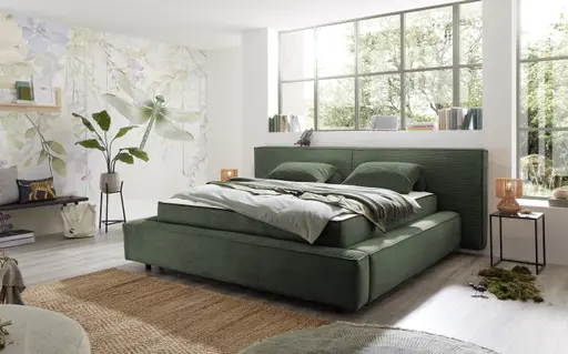 Polstergestell- Liegefläche ca. 180x200 cm, Stoff, Dunkelgrün