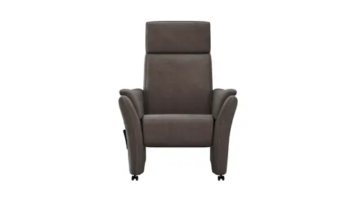 Relaxsessel Arima - Relaxfunktion (motorisch), Kopfteil verstellbar, Stoff, Dunkelbraun