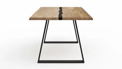 Esstisch Kima - LB ca. 220x100 cm, Wildeiche massiv mit Epoxid-Harz