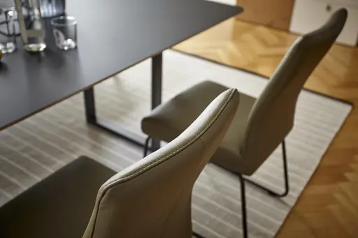 Polsterstuhl Carmelo - Leder, Olive