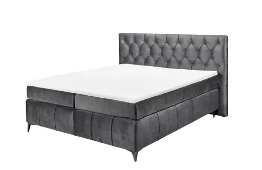 Boxspringbett - Liegefläche ca. 180x200 cm, Stoff Anthrazit