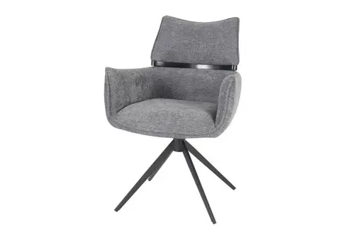 Armlehnstuhl MARJA - drehbar, Stoff, Grau