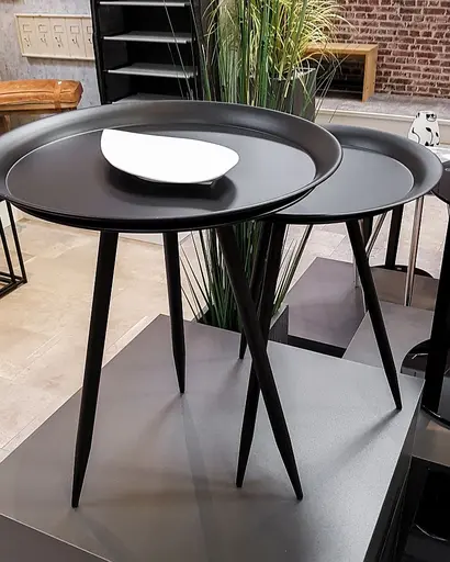 Beistelltisch- DH ca. 54x44 cm, Schwarz, Lackiert