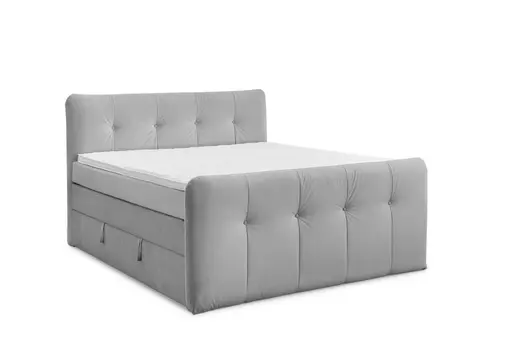 Boxspringbett HOLLIE- Liegefläche ca. 180x200 cm, Stoff, Grau, Bonell/Bonell