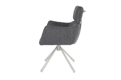 Armlehnstuhl MASHA - drehbar, Stoff, Grau