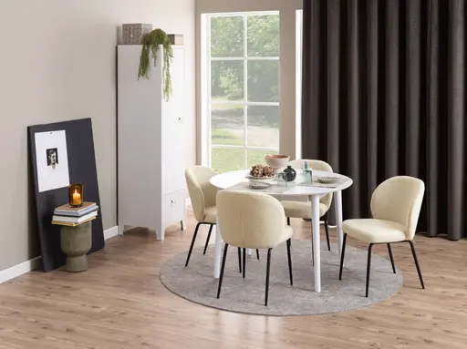 Stuhl ASRA - Stoff, Creme