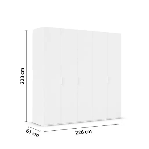 Drehtürenschrank ROVERO- B ca. 225 cm, Weiß