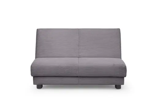 Schlafsofa EASY Optik A - 2-Sitzer ohne Armlehne, 140 cm inkl. Schlaffunktion, Cord, Dunkelgrau
