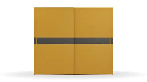 Schiebetürenschrank Loretto - B ca. 280 cm, Lack matt, Safrangelb