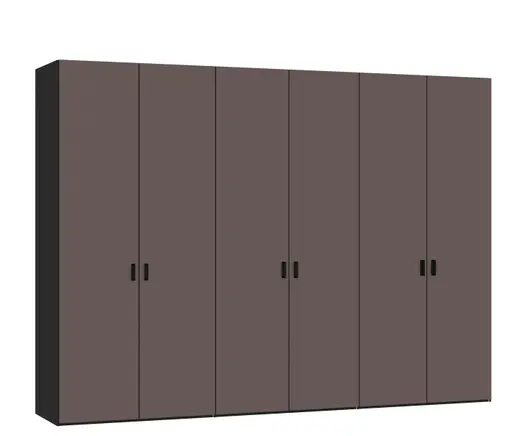 Drehtürenschrank JOIN IT- B ca. 303 cm, Schwarz, Glas, Braun