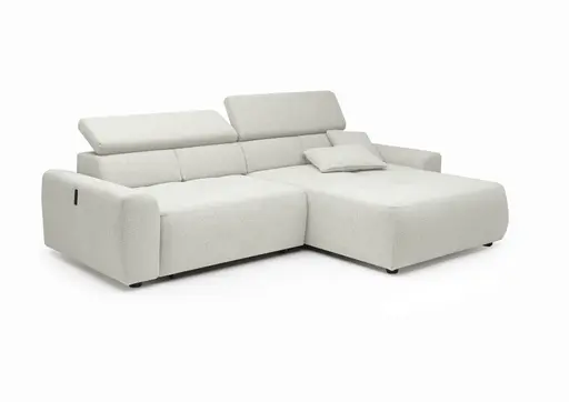 Ecksofa JYTTE - Sofa 2-sitzig mit Longchair rechts, Stoff, Beige