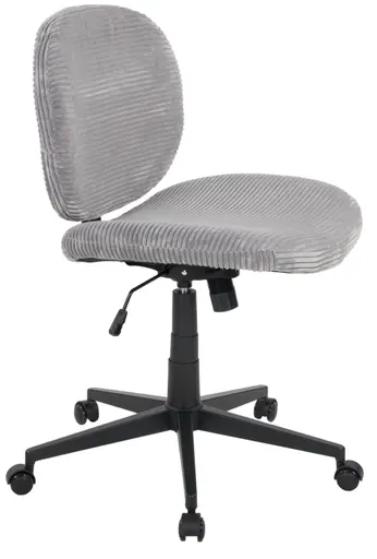 Drehstuhl - höhenverstellbar, Cord, Grau