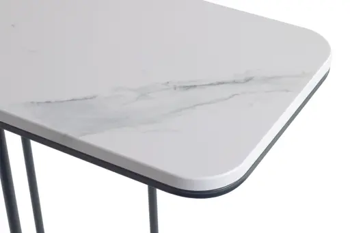 Beistelltisch - LB ca. 45x30 cm, Marmoroptik, Anthrazit