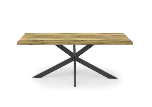 Esstisch - LB ca. 200x100 cm, Plankeneiche, Schwarz