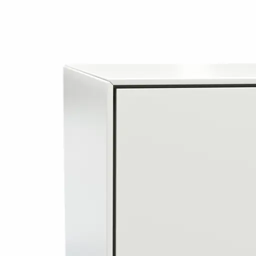 Highboard Edge - Lack weiß, auf Rollen