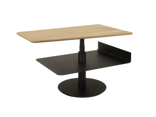 Couchtisch - höhenverstellbar, LBH. ca. 100x60x46-64  cm, Wildeiche furniert