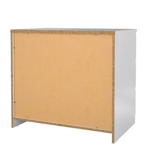 Kommode - B ca. 77 cm, Weiß Hochglanz