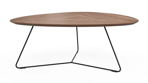 Couchtisch Fano - LBH ca. 96x86x38 cm, Nussbaum, Furnier