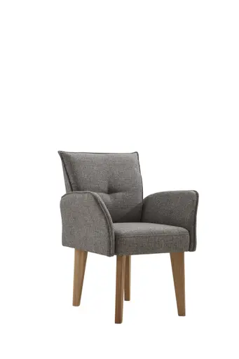 Armlehnstuhl Rosita - Stoff, Graubraun