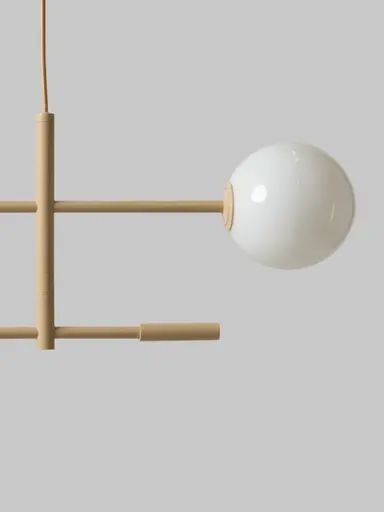 Hängeleuchte - BH ca. 97x215 cm, Beige