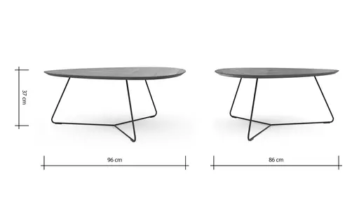 Couchtisch Fano - LBH ca. 96x86x38 cm, Nussbaum, Furnier
