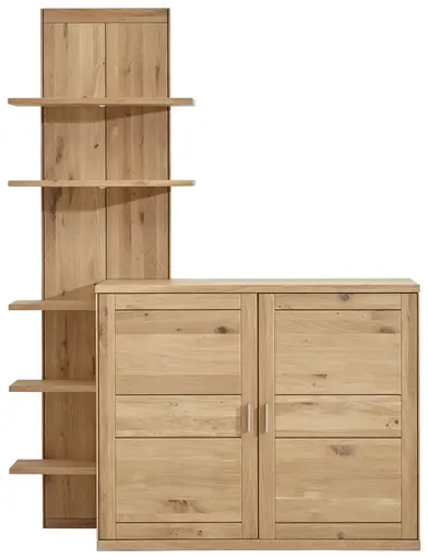 Wohnwand Faro Plus - BHT ca. 158x209x47 cm, Wildeiche massiv