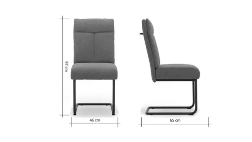 Freischwinger Ravina - Stoff, Olivgrün