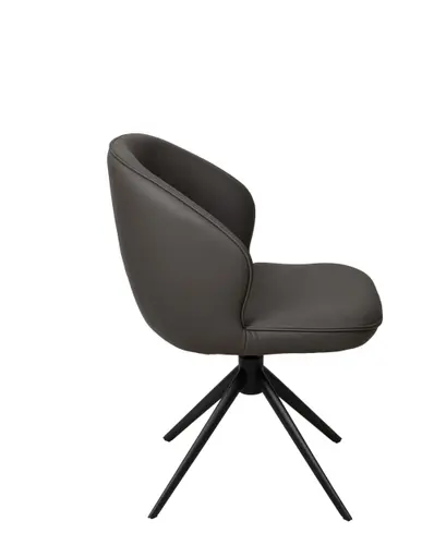 Stuhl MERRITH - drehbar, Leder, Dunkelbraun