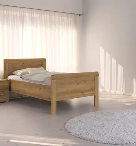 Stollenbett - Liegefläche ca. 100x200 cm, Asteiche Dekor