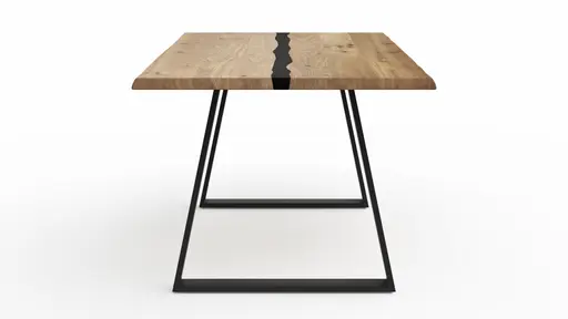 Esstisch Kima - LB ca. 200x100 cm, Wildeiche massiv mit Epoxid-Harz
