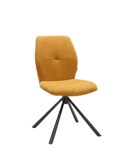 Stuhl MANOA - drehbar, Stoff, Senfgelb