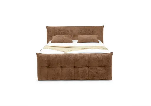 Boxspringbett- Liegefläche ca. 180x200 cm, Stoff, Terracotta