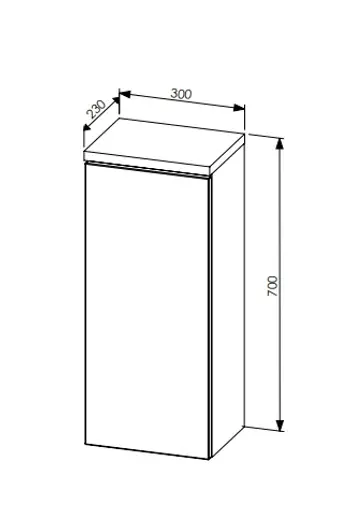 Hängeschrank- B ca. 30 cm, Dunkelgrau, Eiche Dekor