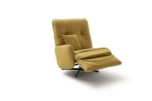 Loungesessel Lovere - Leder, Curry, Armlehne links