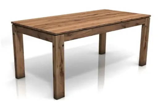 Esstisch - ausziehbar, LB ca. 180x90 cm, Wildeiche massiv 