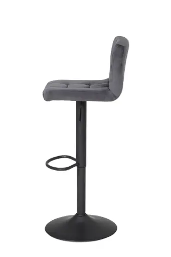 Barhocker - höhenverstellbar, Stoff, Grau