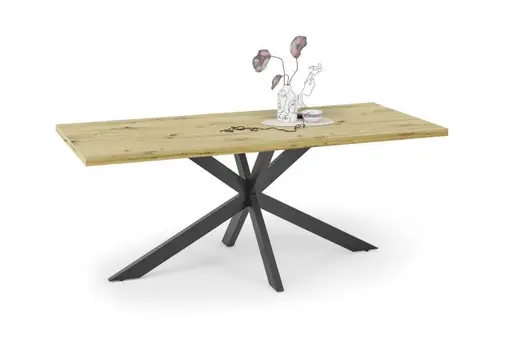 Esstisch - LB ca. 200x100 cm, Asteiche, Schwarz