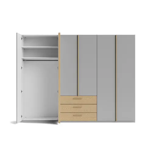 Drehtürenschrank Caluma - B. ca. 300cm, Lack, Taupe