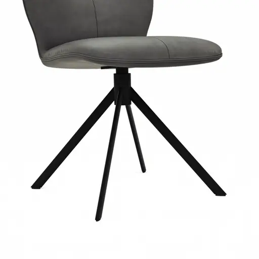 Stuhl Dinner - drehbar, Stoff, Dunkelgrau