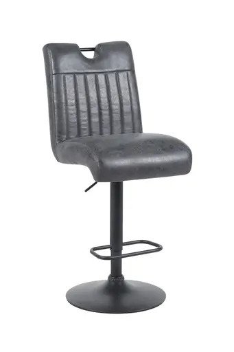 Barhocker - drehbar, höhenverstellbar, Microfaser, Vintage Anthrazit