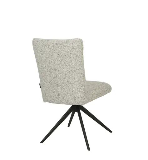 Stuhl MYLENE - drehbar, Stoff, Schwarz-Weiß