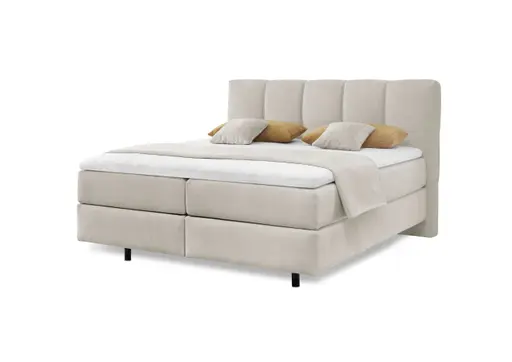 Boxspringbett - Liegefläche ca. 180x200 cm, Stoff, Grau