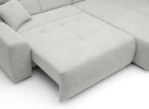 Ecksofa JYTTE - Sofa 2-sitzig mit Longchair rechts, Stoff, Hellgrau