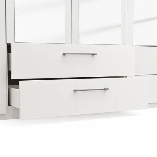 Drehtürenschrank Viana - B. ca. 270 cm, Lack, Weiß