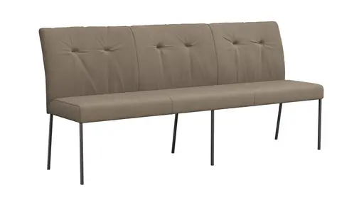 Bank Nashville - Breite ca. 200 cm, Leder, Taupe