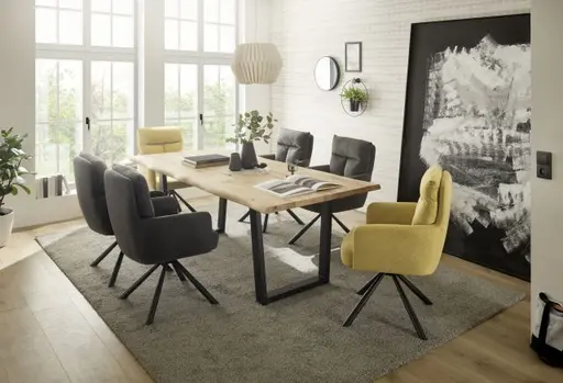 Armlehnstuhl - drehbar, Microfaser, Grau