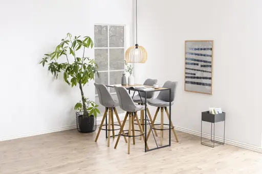 Bartisch - LB ca. 120x60 cm, Wildeiche Nachbildung, Schwarz