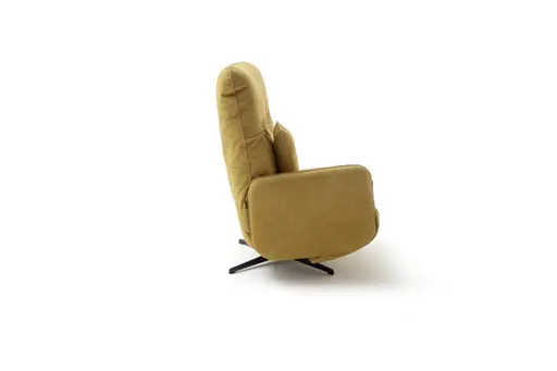 Loungesessel Lovere - Leder, Curry, Armlehne links